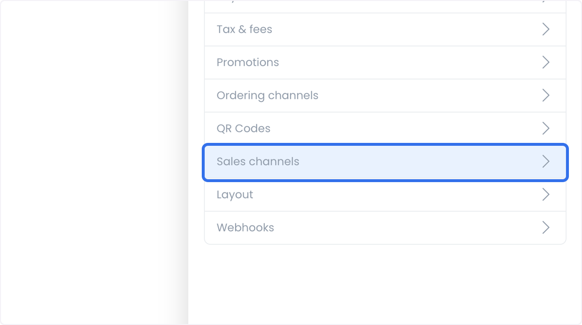 Lista Sales Channels con las plataformas de redes sociales disponibles para conectar