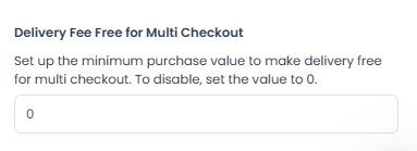 Campo de umbral Delivery Fee Free for Multi Checkout