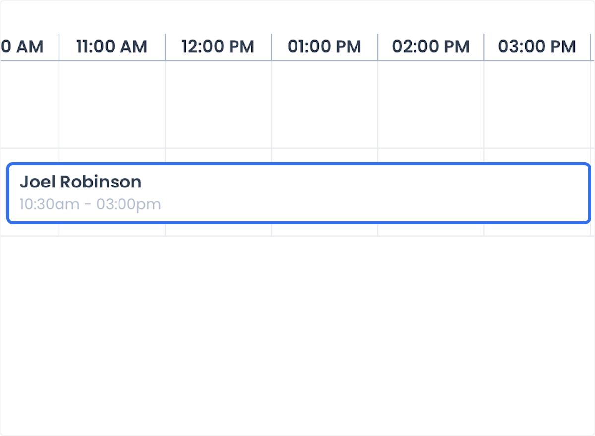 Bloque configurado de Driver mostrado en el calendario