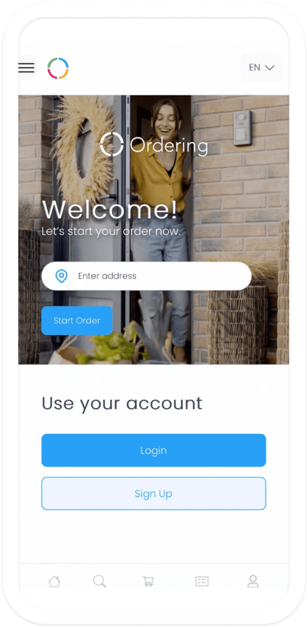 Website opened from the installed home-screen shortcut